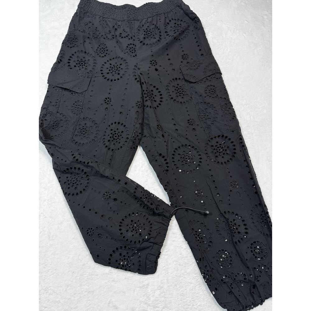 Christian Lacroix Jet Black Eyelet Cargo Pants Y2K Women’s Small- Waist 27”-32”